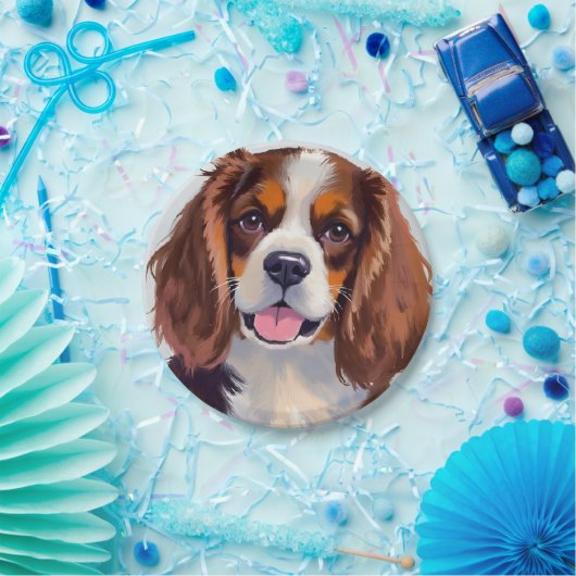 Cocker Spaniel | Hunde-Malerei Haustier Pappteller (Party)