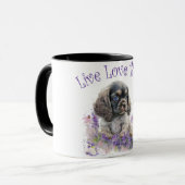 Cocker Spaniel Hunde-Mama Blumen Tasse (Vorderseite Links)