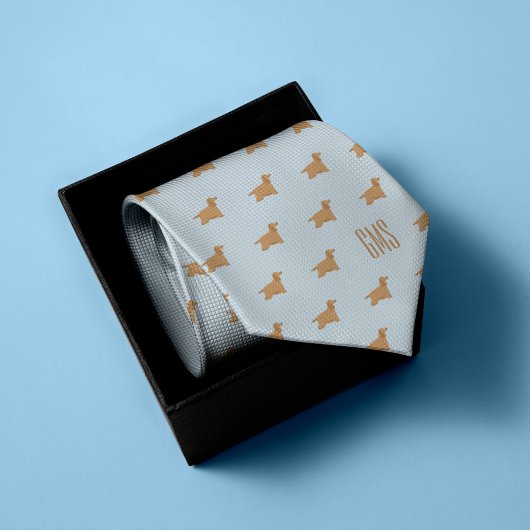 Cocker Spaniel Hunde Muster Mit Monogramm Krawatte