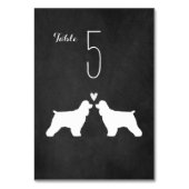 Cocker Spaniel Hunde Silhouetten Hochzeit Empfang Tischnummer (Rückseite)