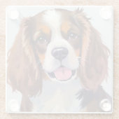 Cocker Spaniel | Hunde-Wasserfarben-Haustiermalere Glasuntersetzer (Rückseite)