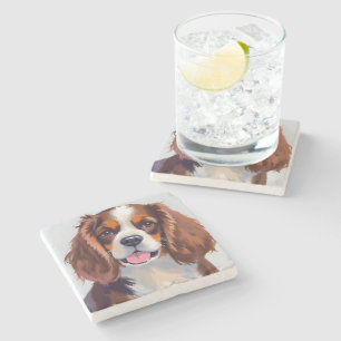 Cocker Spaniel   Hunde-Wasserfarben-Haustiermalere Steinuntersetzer