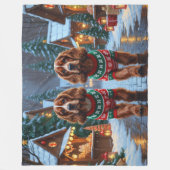 Cocker Spaniel Hunde Weihnachten Schnee Urlaub Fleecedecke (Vorderseite)