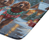 Cocker Spaniel Hunde Weihnachten Schnee Urlaub Schneidebrett (Ecke)