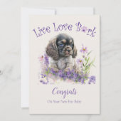 Cocker Spaniel Hundeadoption, Gotcha Tag Karte (Vorderseite)