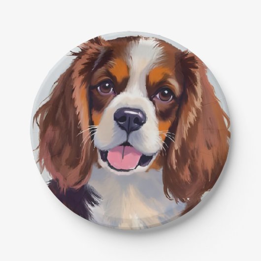 Cocker Spaniel | Hundegemälde Haustier Pappteller (Vorderseite)