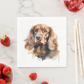 Cocker Spaniel, Hundekunst, Cocker Spanischgeschen Serviette (Beispiel)