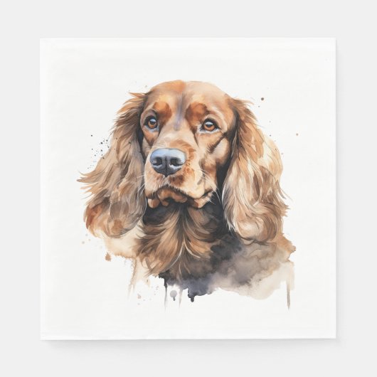 Cocker Spaniel, Hundekunst, Cocker Spanischgeschen Serviette (Vorderseite)