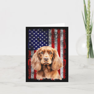 Cocker Spaniel Hundeliebhaber US-Flagge 4. Juli Karte