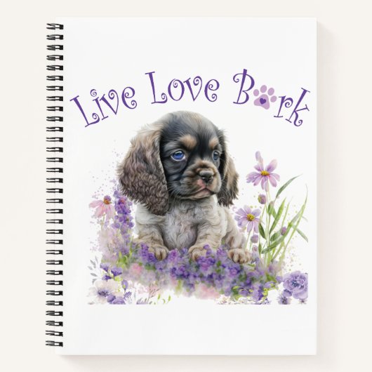 Cocker Spaniel Hundemutter Floral Notizblock (Vorderseite)