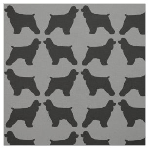 Cocker Spaniel-Hunderassen-Silhouetten gemustert Stoff