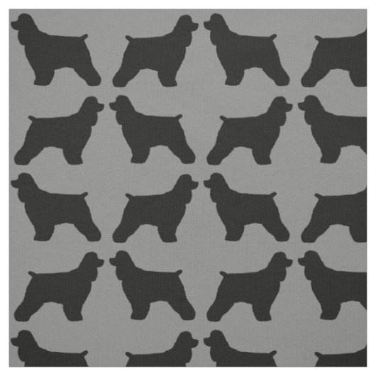 Cocker Spaniel-Hunderassen-Silhouetten gemustert Stoff (Muster)