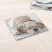 Cocker spaniel-Hundeschlafen Rechteckiger Pappuntersetzer (angewinkelt)