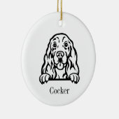 Cocker Spaniel Hundeschmuck Keramik Ornament (Rechts)
