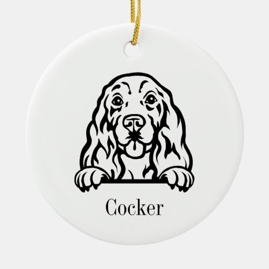 Cocker Spaniel Hundeschmuck Keramik Ornament (Vorne)