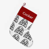 Cocker Spaniel Hundesocken Pu Kleiner Weihnachtsstrumpf (Vorderansicht (hängend))
