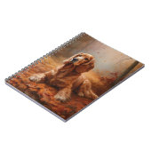 Cocker Spaniel im Herbstlaubfall inspiriert Notizblock (Linke Seite)