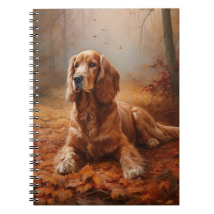 Cocker Spaniel im Herbstlaubfall inspiriert Notizblock