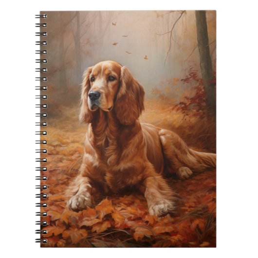 Cocker Spaniel im Herbstlaubfall inspiriert Notizblock (Vorderseite)