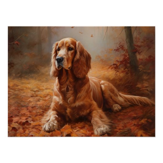Cocker Spaniel im Herbstlaubfall inspiriert Poster (Vorderseite)