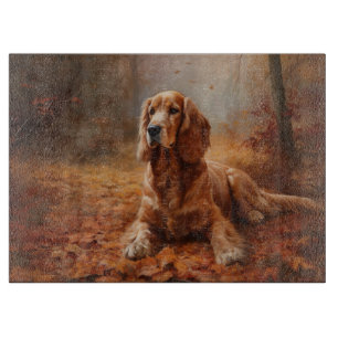 Cocker Spaniel im Herbstlaubfall inspiriert Schneidebrett