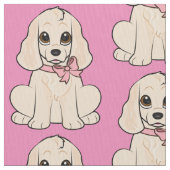 Cocker spaniel in einem Bogen Stoff (Nahaufnahme)
