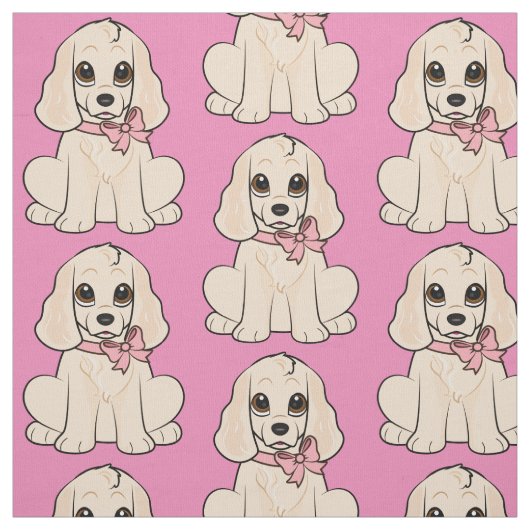 Cocker spaniel in einem Bogen Stoff (Muster)