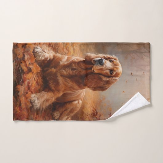 Cocker Spaniel in Herbstleaves Inspiriere Fall Badhandtuch Set (Handtuch)