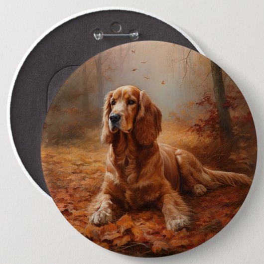 Cocker Spaniel in Herbstleaves Inspiriere Fall Button (Vorne & Hinten)