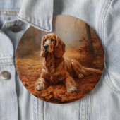 Cocker Spaniel in Herbstleaves Inspiriere Fall Button (Beispiel)