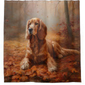 Cocker Spaniel in Herbstleaves Inspiriere Fall Duschvorhang (Vorderseite)