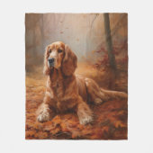 Cocker Spaniel in Herbstleaves Inspiriere Fall Fleecedecke (Vorderseite)