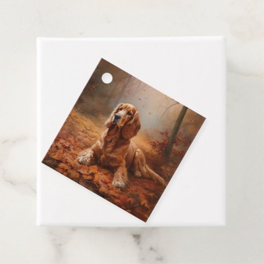 Cocker Spaniel in Herbstleaves Inspiriere Fall Geschenkanhänger (Beispiel)