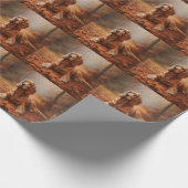 Cocker Spaniel in Herbstleaves Inspiriere Fall Geschenkpapier (Ecke)