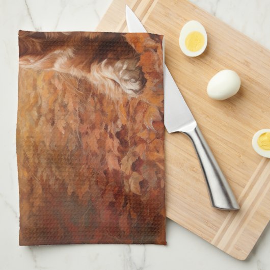 Cocker Spaniel in Herbstleaves Inspiriere Fall Geschirrtuch (Viertel Falte)