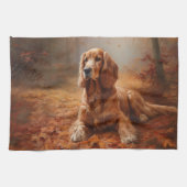 Cocker Spaniel in Herbstleaves Inspiriere Fall Geschirrtuch (Horizontal)