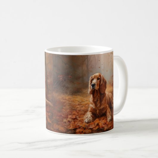 Cocker Spaniel in Herbstleaves Inspiriere Fall Kaffeetasse (VorderseiteRechts)