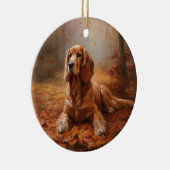 Cocker Spaniel in Herbstleaves Inspiriere Fall Keramik Ornament (Rechts)