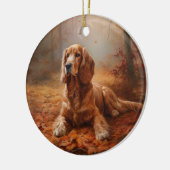 Cocker Spaniel in Herbstleaves Inspiriere Fall Keramik Ornament (Links)