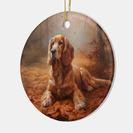 Cocker Spaniel in Herbstleaves Inspiriere Fall Keramik Ornament (Links)