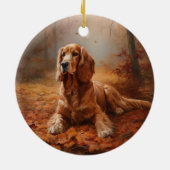 Cocker Spaniel in Herbstleaves Inspiriere Fall Keramik Ornament (Hinten)