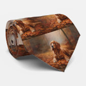 Cocker Spaniel in Herbstleaves Inspiriere Fall Krawatte (Gerollt)