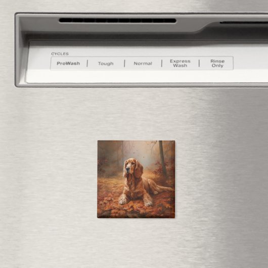 Cocker Spaniel in Herbstleaves Inspiriere Fall Magnet (In Situ (Geschirrspüler))