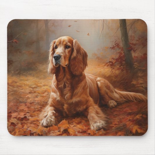 Cocker Spaniel in Herbstleaves Inspiriere Fall Mousepad (Vorne)
