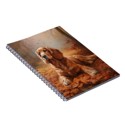 Cocker Spaniel in Herbstleaves Inspiriere Fall Notizblock (Rechte Seite)