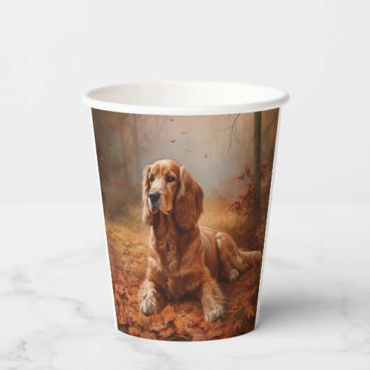 Cocker Spaniel in Herbstleaves Inspiriere Fall Pappbecher (Rückseite)