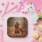 Cocker Spaniel in Herbstleaves Inspiriere Fall Pappteller (Party)