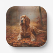 Cocker Spaniel in Herbstleaves Inspiriere Fall Pappteller (Vorderseite)