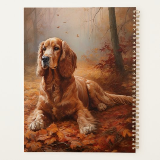 Cocker Spaniel in Herbstleaves Inspiriere Fall Planer (Rückseite)
