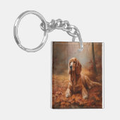 Cocker Spaniel in Herbstleaves Inspiriere Fall Schlüsselanhänger (Vorderseite links)
